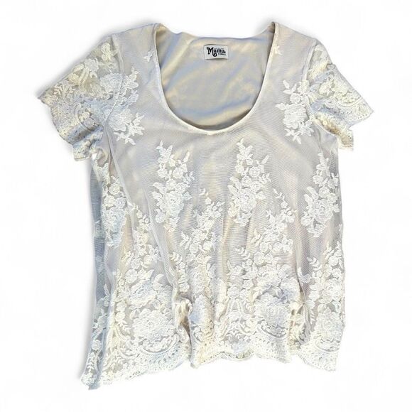Show Me Your Mumu embroidered white lace top size xs - Picture 1 of 4